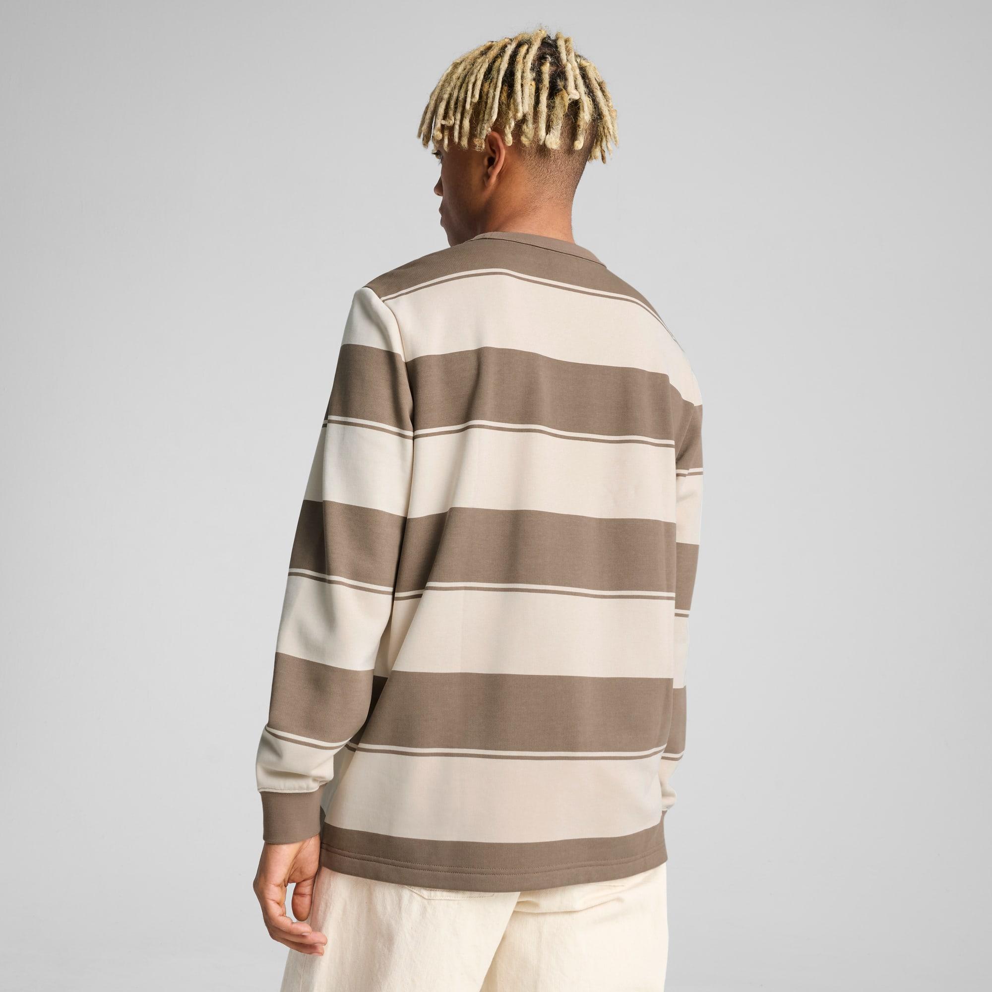 PUMA Class Men's Striped Crew Sweatshirt Product Image