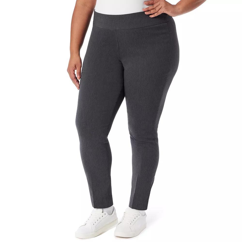 Plus Size Gloria Vanderbilt Pull-On Trouser Pants, Womens Grey Grey Product Image