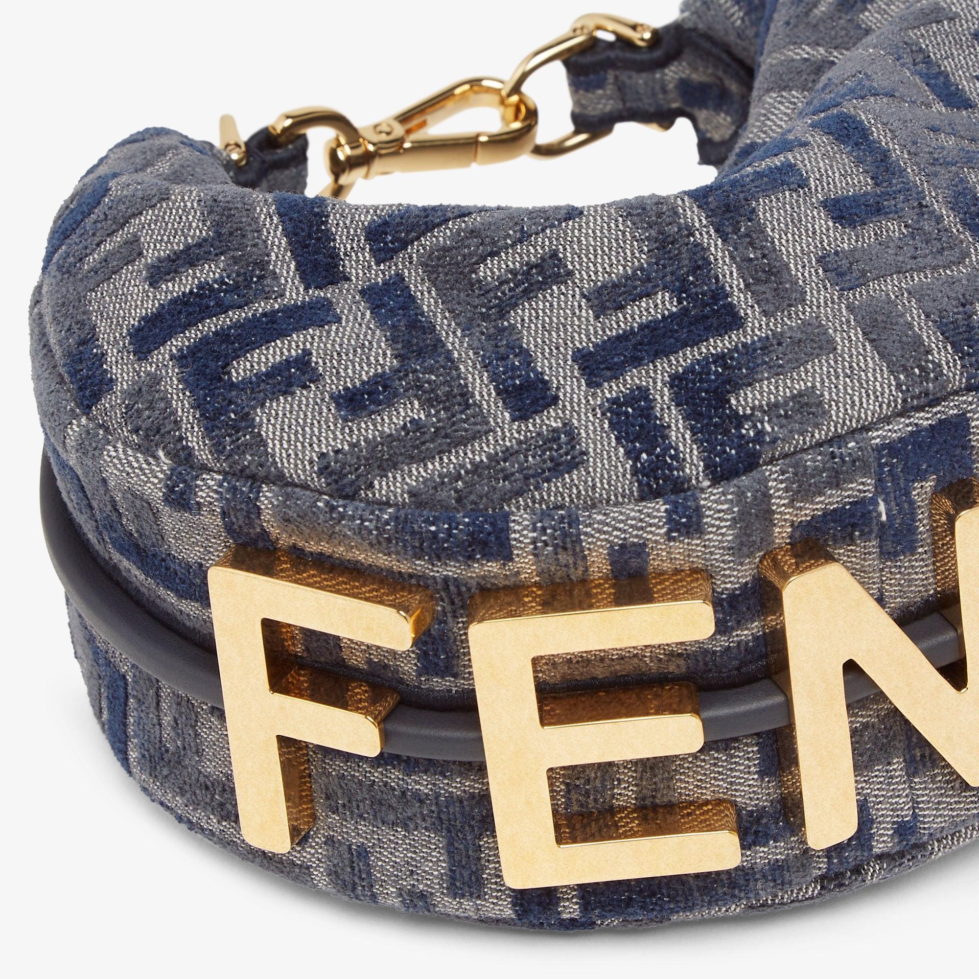 Fendigraphy MiniBlue chenille mini-bag Product Image