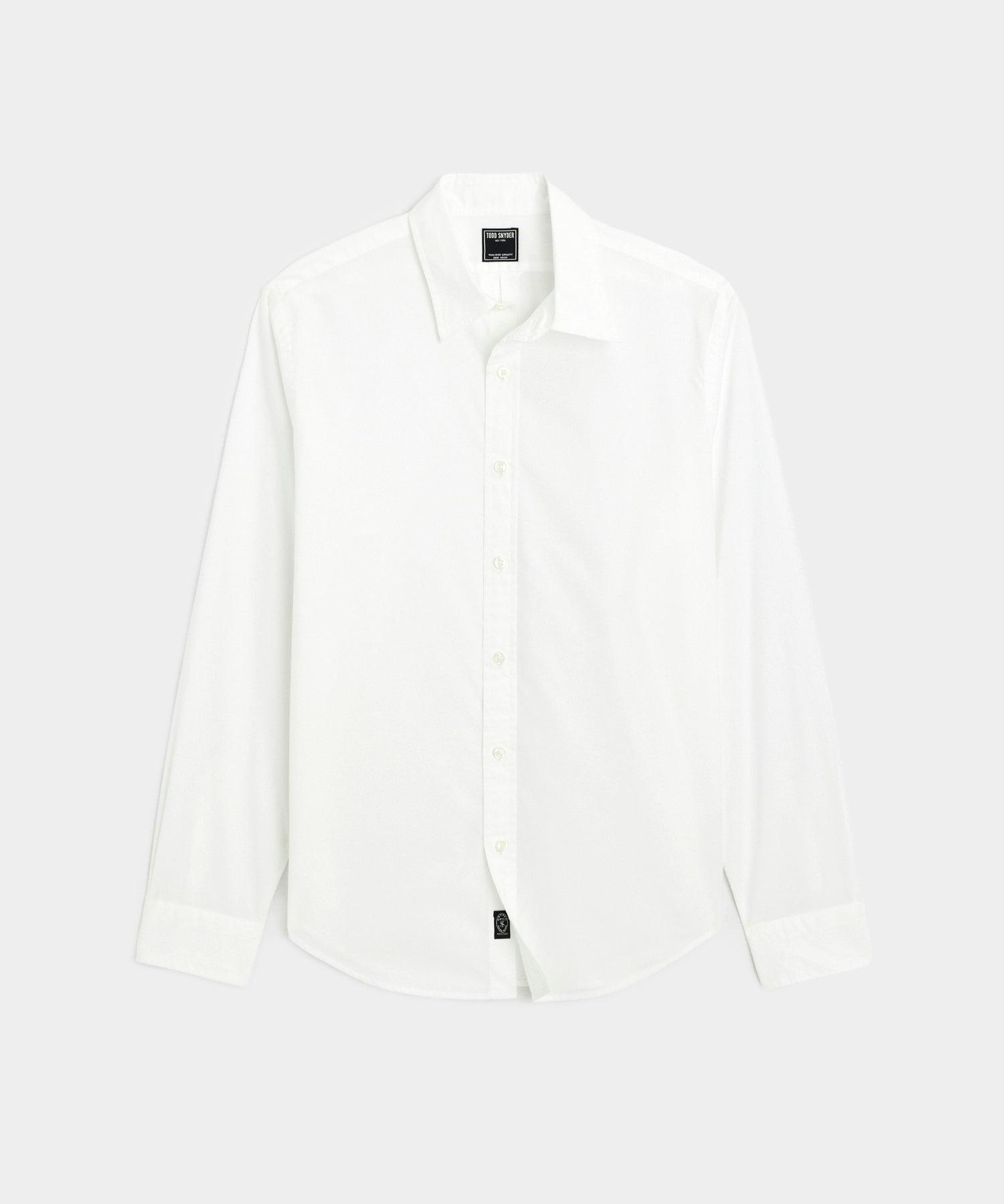 Slim Fit Poplin Sport Shirt in White Product Image