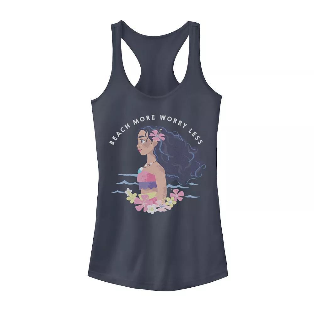 Disney's Moana Juniors' Beach More Text Poster Graphic Tank Top, Girl's,  Product Image