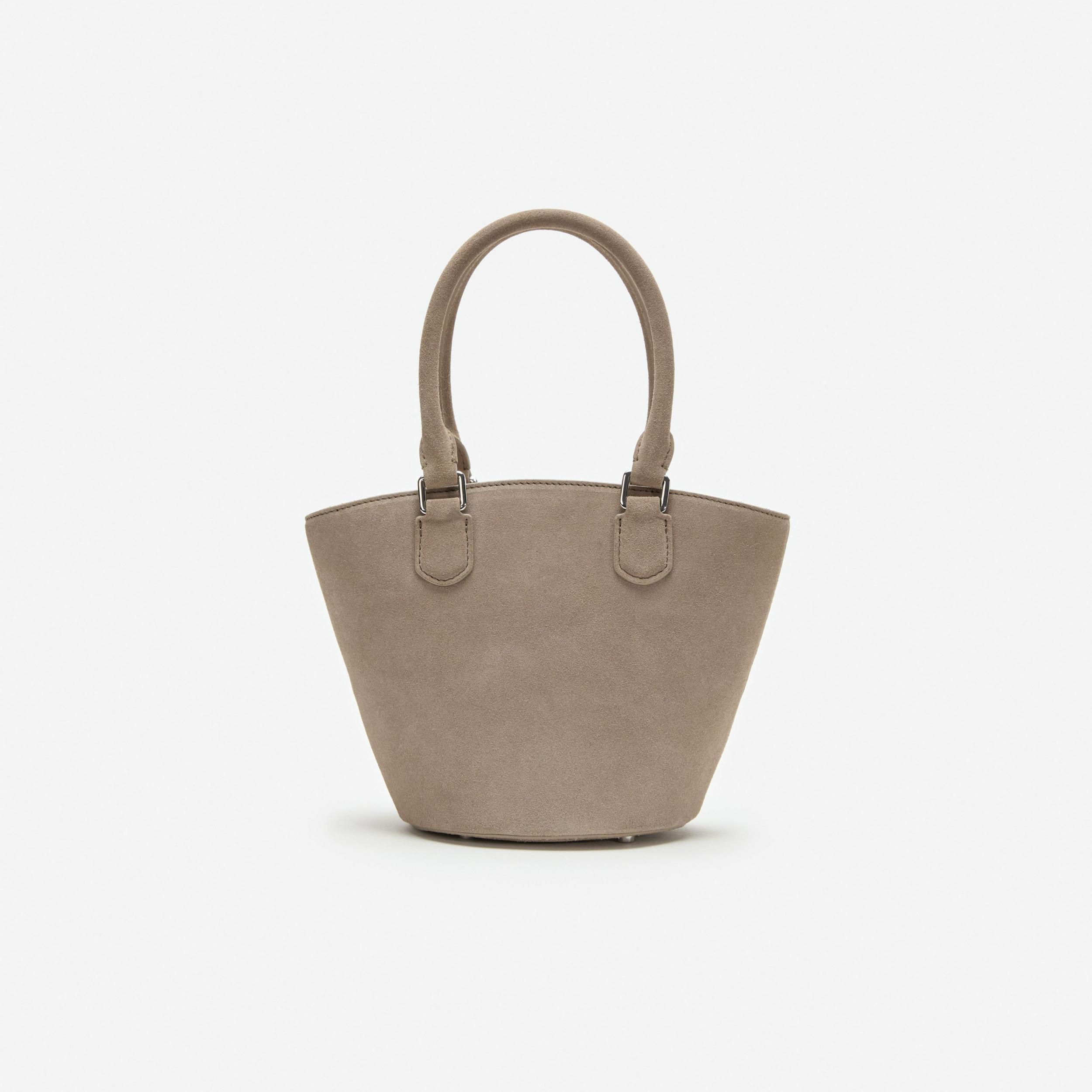 Grey Suede Charm Tote Bag Product Image