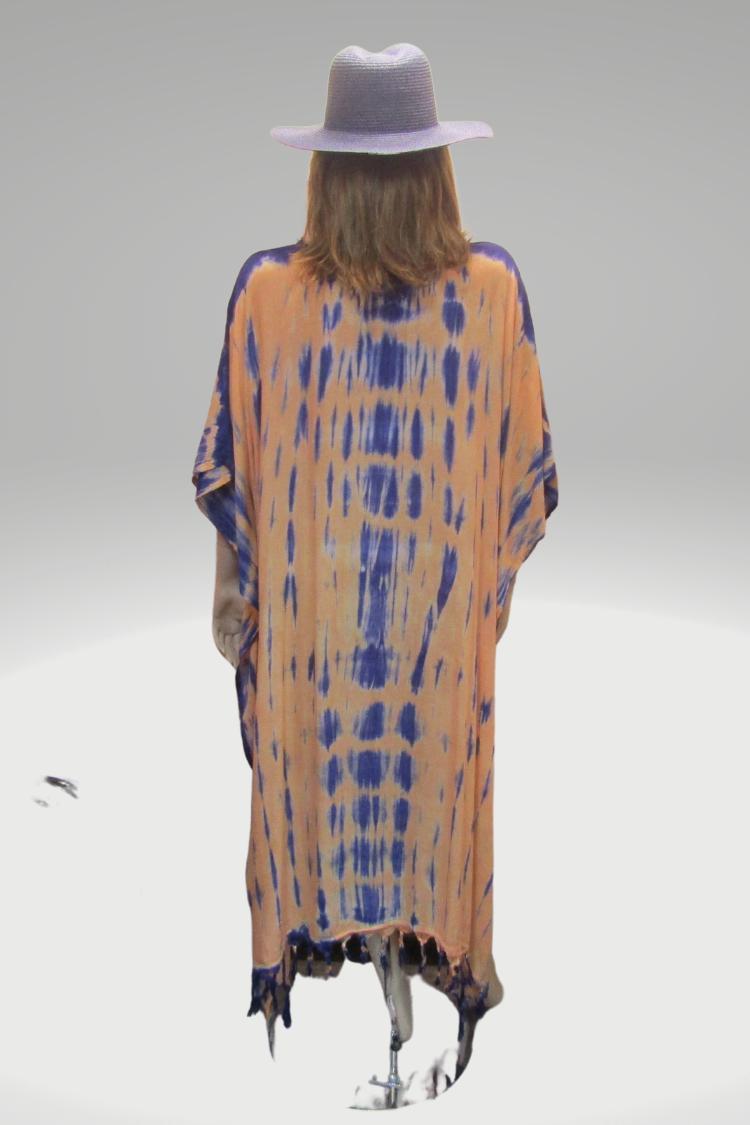 Tie Dye Kaftan -Orange/Purple Product Image