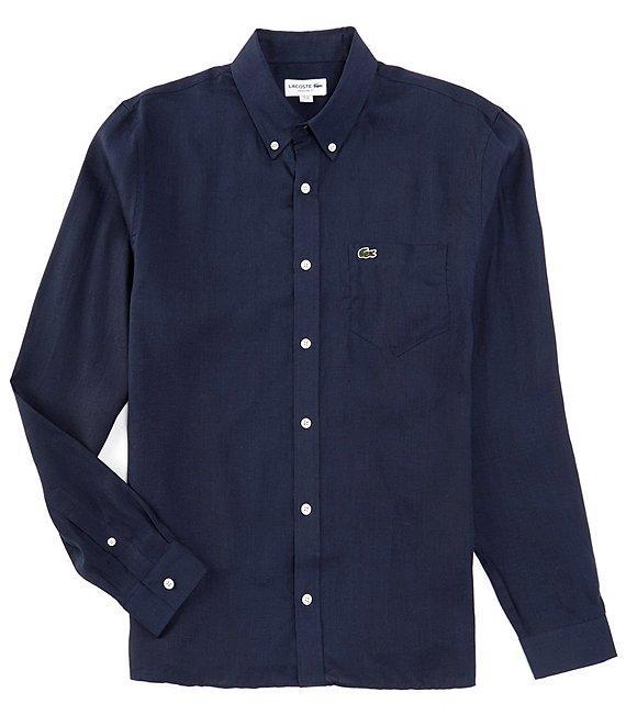 Lacoste Linen Long Sleeve Woven Shirt Product Image
