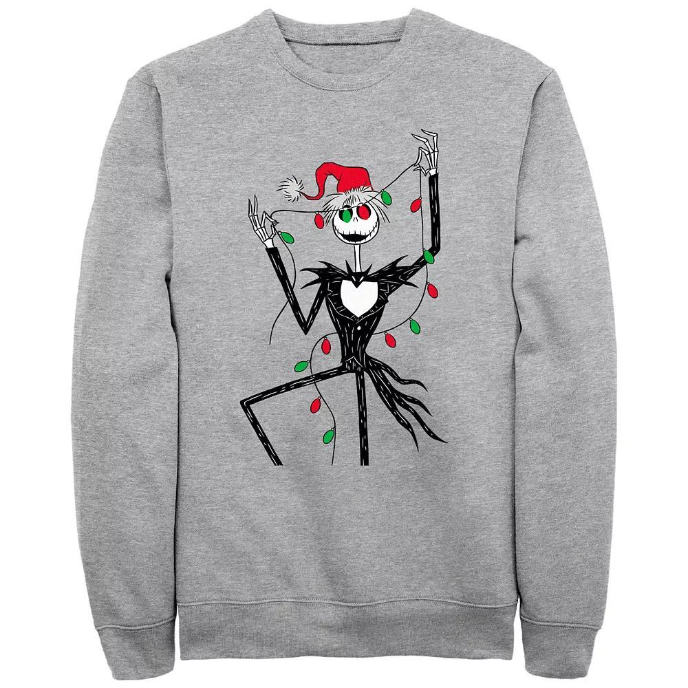 Disney's The Nightmare Before Christmas Big & Tall Jack With Xmas Lights Graphic Fleece Pullover, Men's, Size: 3XL Tall, Athletic Grey Product Image