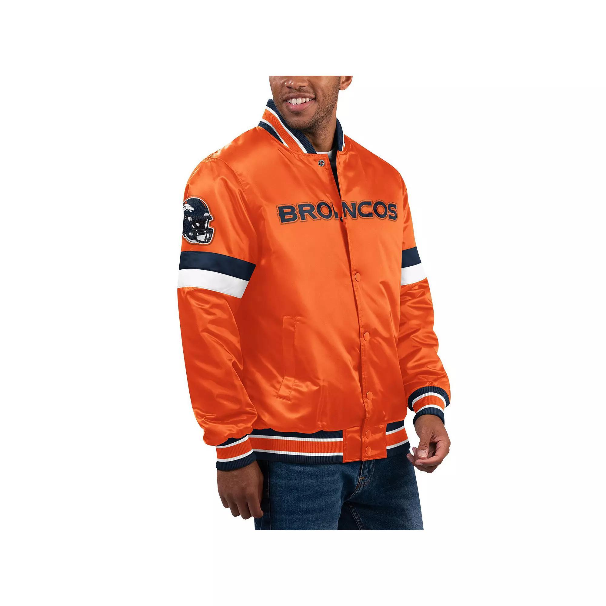 Men's Starter Orange Denver Broncos Home Game Satin Full-Snap Varsity Jacket,  Product Image