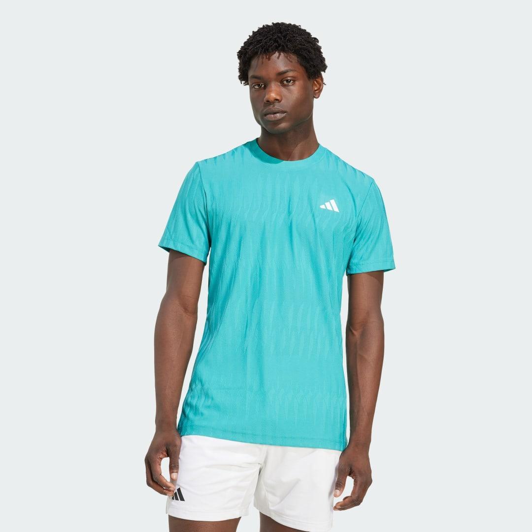 adidas Tennis Climacool+ AIRCHILL FreeLift Tee Aurora Plum 2XL Mens Product Image