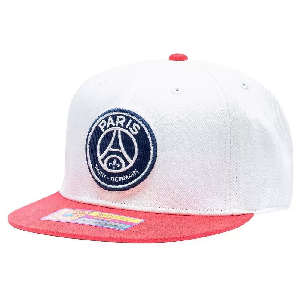 Men's Fan Ink  White/Red Paris Saint-Germain Evolve Snapback Hat, Psg White Product Image