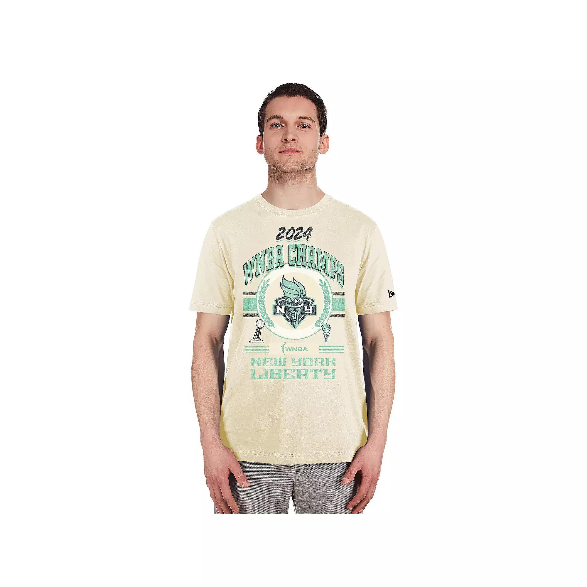 Men's New Era Cream New York Liberty 2024 WNBA Finals Champions Chrome T-Shirt, Size: XL, Wnb Beige Product Image