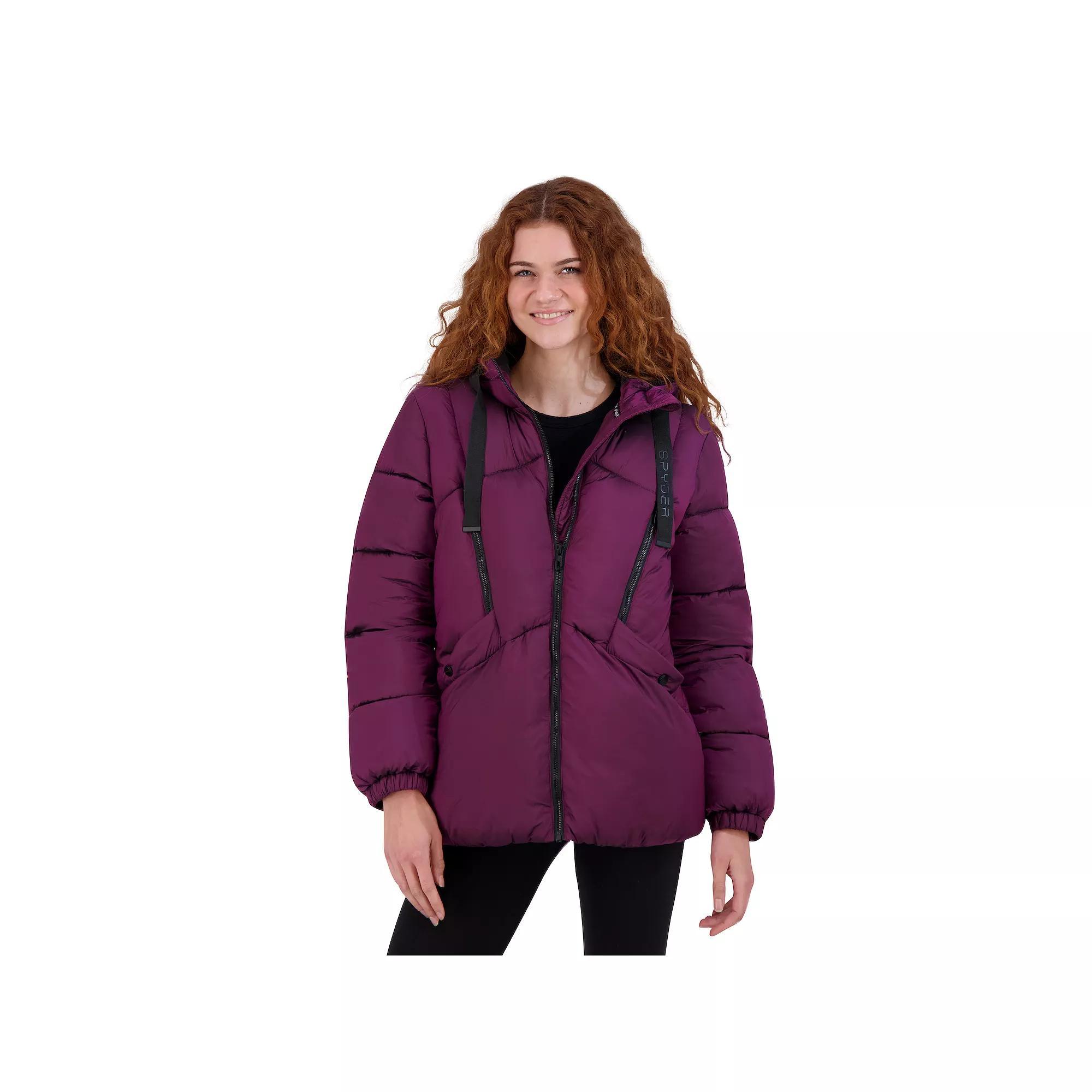 Womens Spyder Heavyweight Puffer Jacket Red Product Image