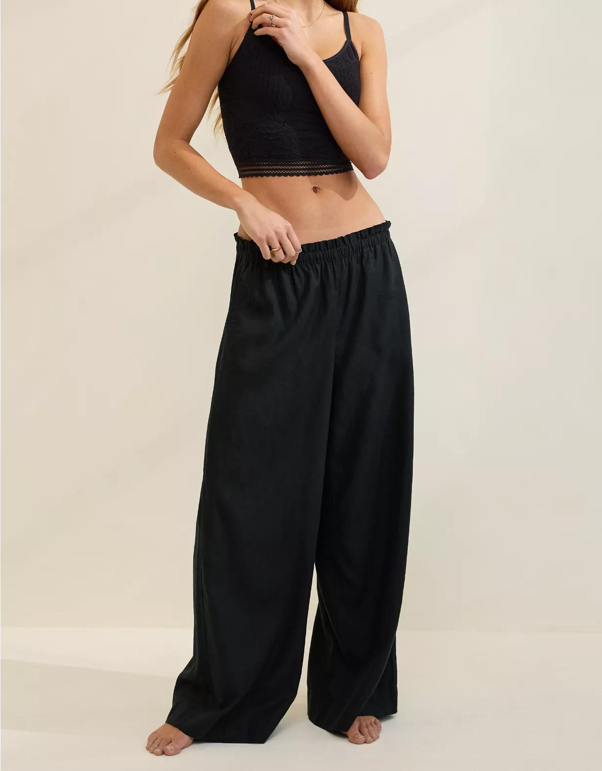 Aerie Linen Blend Trouser Product Image