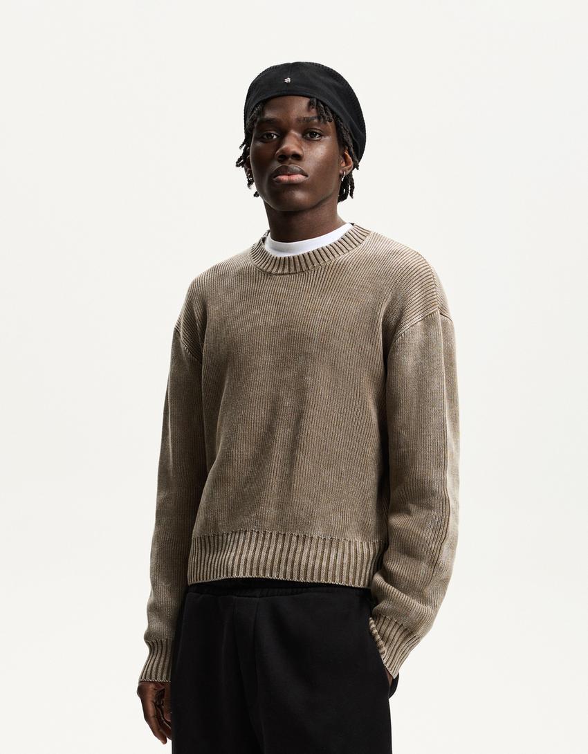 Faded boxy-fit sweater Product Image