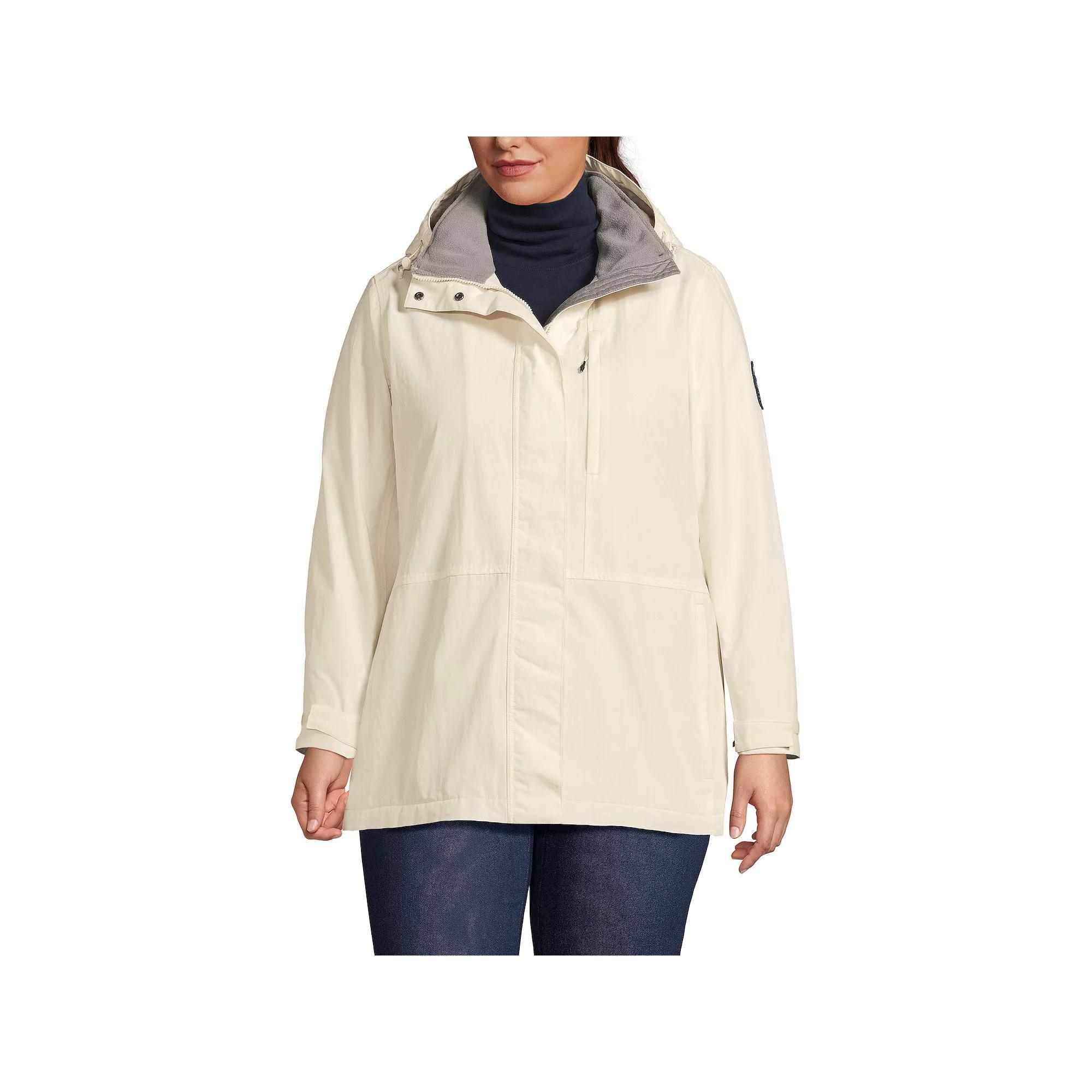 Plus Size Lands' End Squall Waterproof Insulated Winter Jacket, Women's, Size: 2XL, Ivory Pearl Product Image