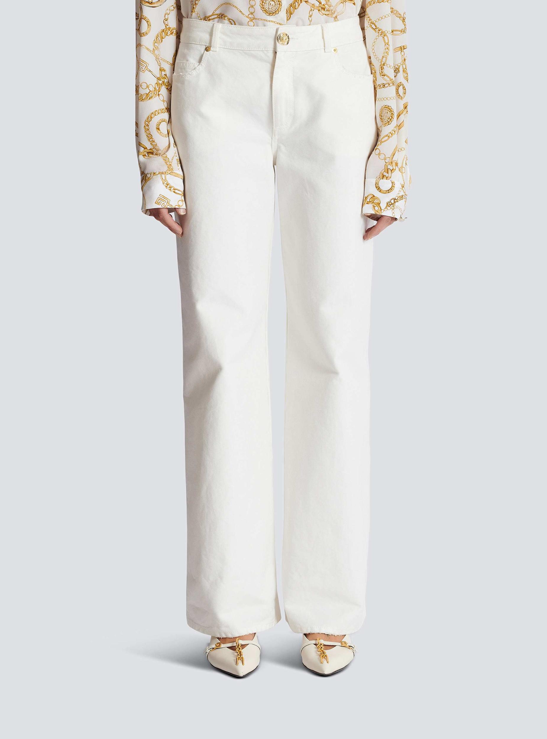 Plain denim straight-fit jeans Product Image