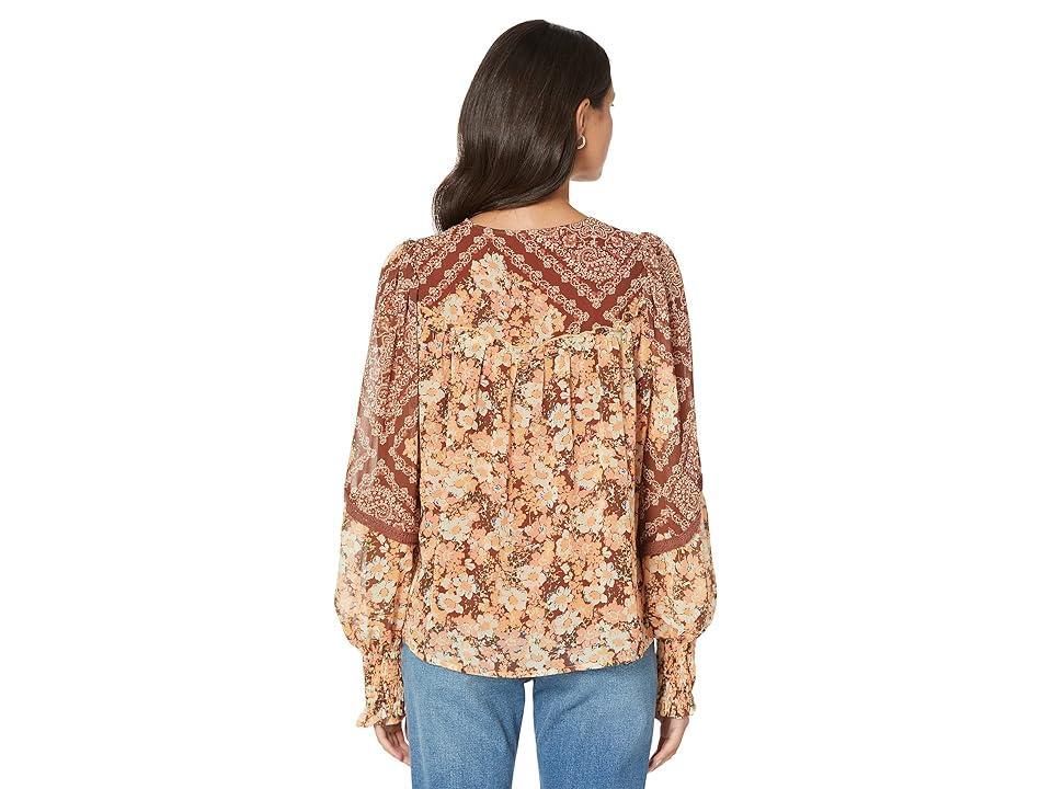 Miss Me Mix Media Tassel Blouse Multi) Women's Clothing Product Image