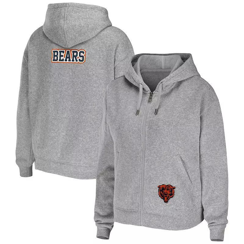 Womens WEAR by Erin Andrews Heathered Gray Las Vegas Raiders Team Full-Zip Hoodie Product Image