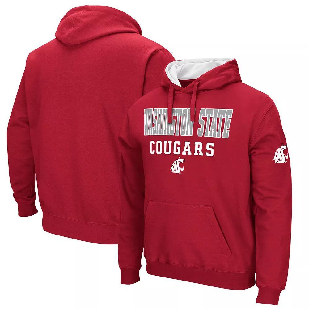 Men's Colosseum Crimson Washington State Cougars Sunrise Pullover Hoodie,  Product Image