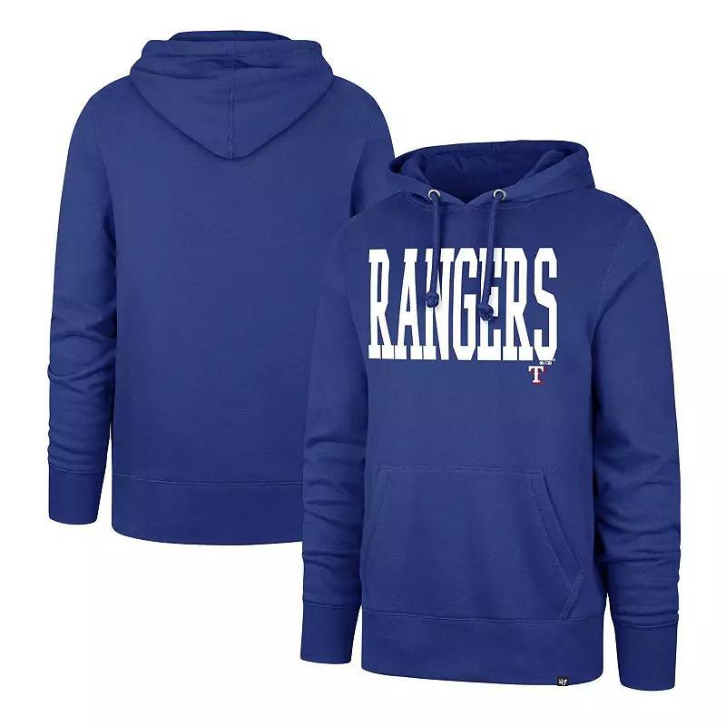 Men's '47 Royal Texas Rangers Dime Headline Pullover Hoodie, Size: XL, Blue Product Image