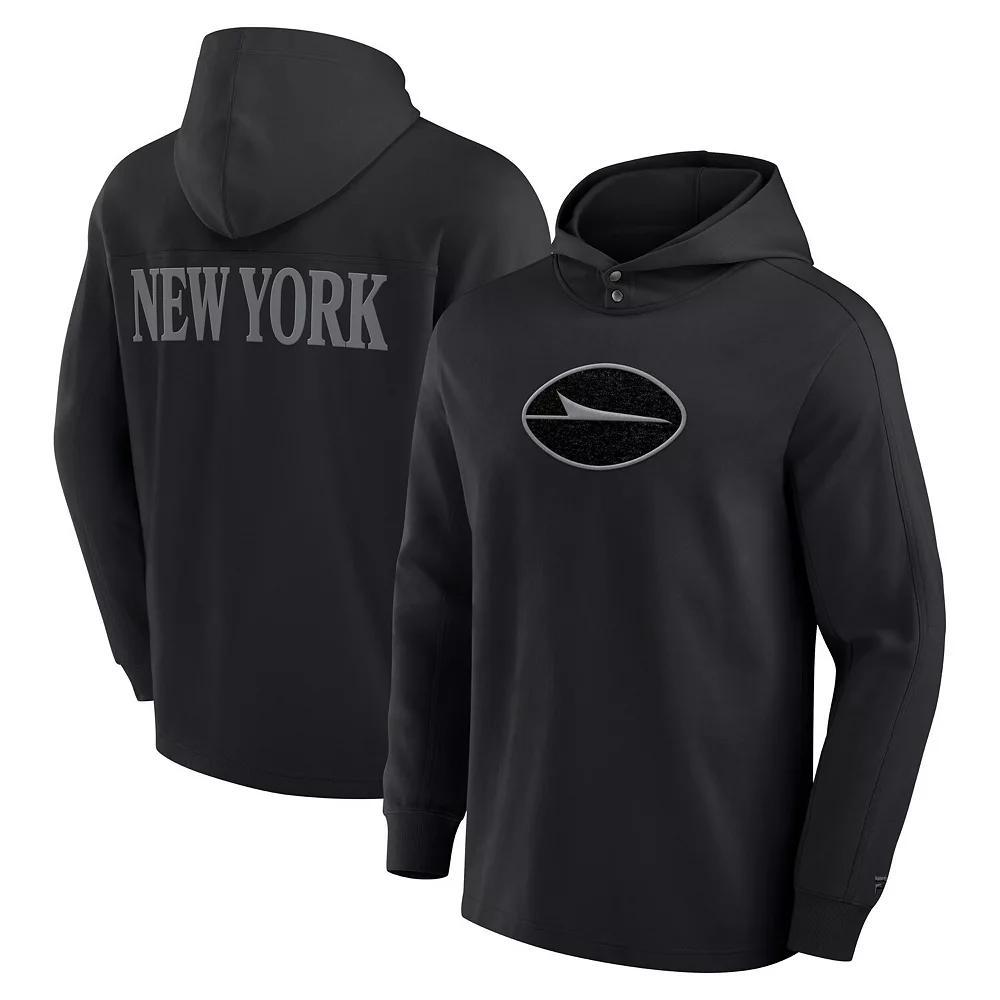 Men's Fanatics Black New York Jets Elements Blaze Tri-Blend Long Sleeve Hoodie T-Shirt, Adult Unisex,  Product Image