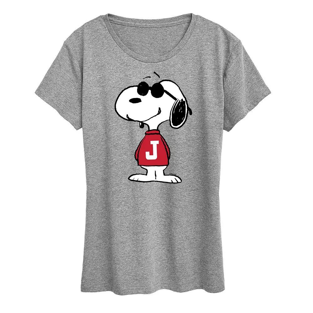 Women's Peanuts Snoopy Joe Cool Pose Graphic Tee, Size: XL, Grey Gray Product Image