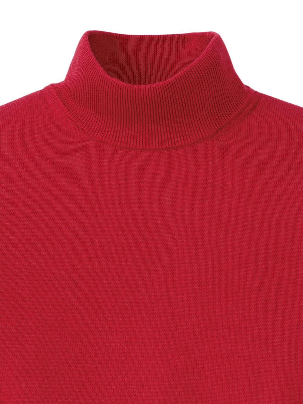 Supima Cotton Mock Neck Sweater - Red Product Image