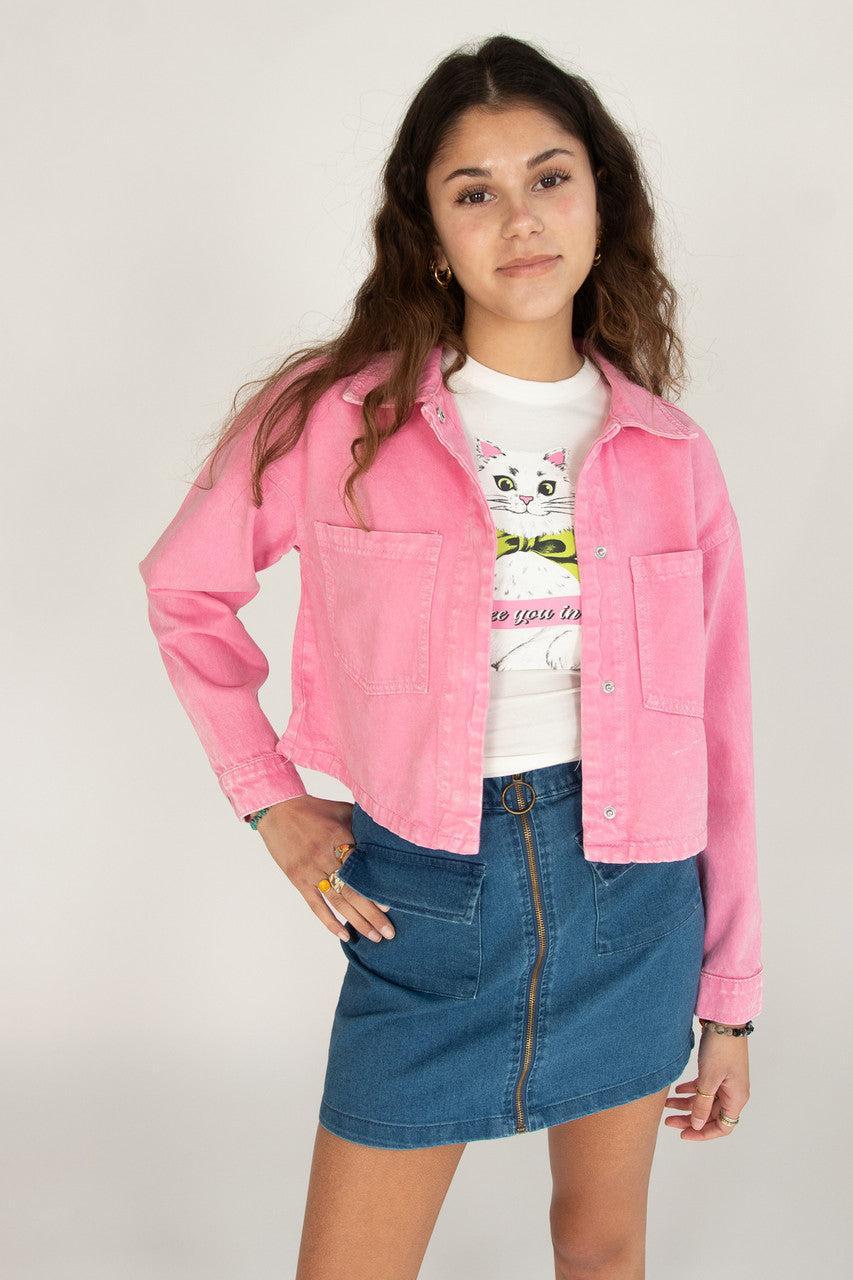 Cropped Denim Overshirt Product Image