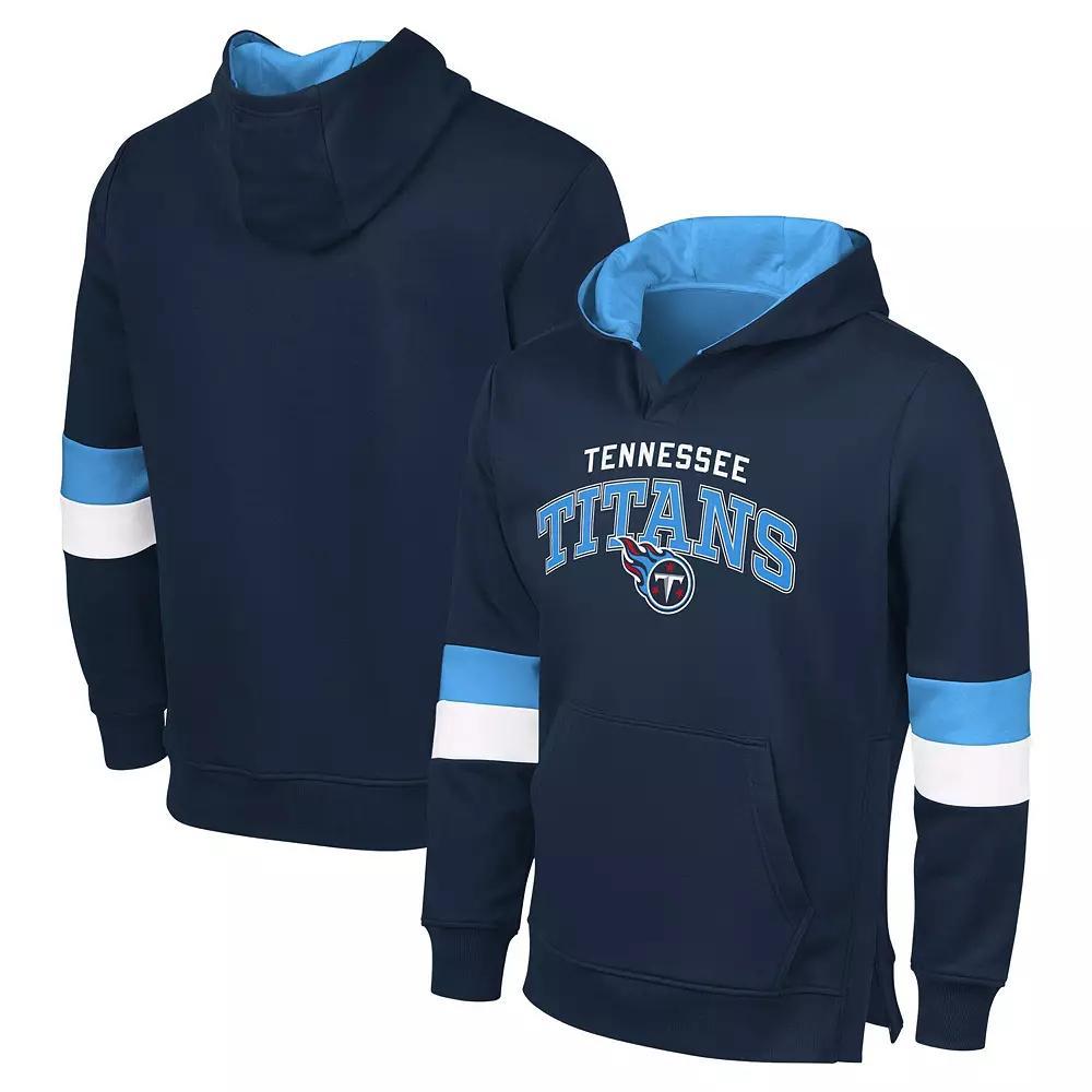 Men's G-III Sports by Carl Banks Navy/Light Blue Tennessee Titans Adaptive Faceoff Pullover Hoodie, Size: Large Product Image