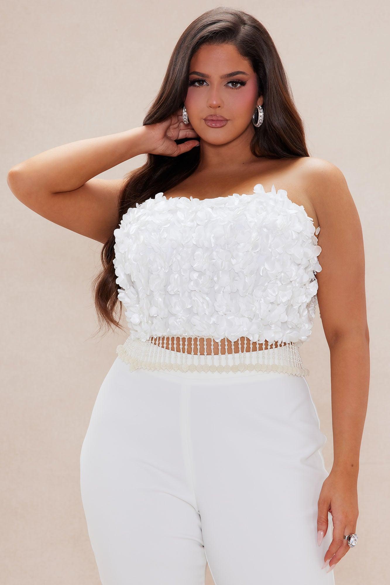 Emily Floral Flare Pant Set - Off White Product Image