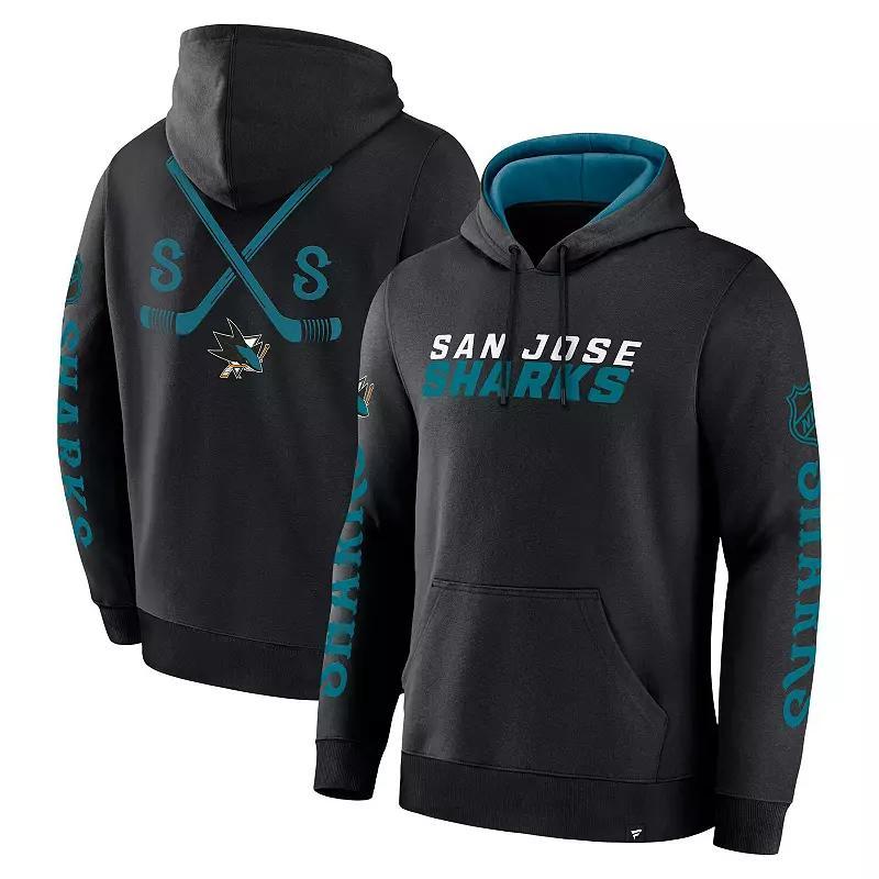Men's Fanatics Black San Jose Sharks Big City Legacy Fleece Pullover Hoodie,  Product Image