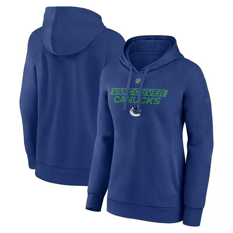 Women's Fanatics Blue Vancouver Canucks Authentic Pro Core Primary Fleece Pullover Hoodie,  Product Image