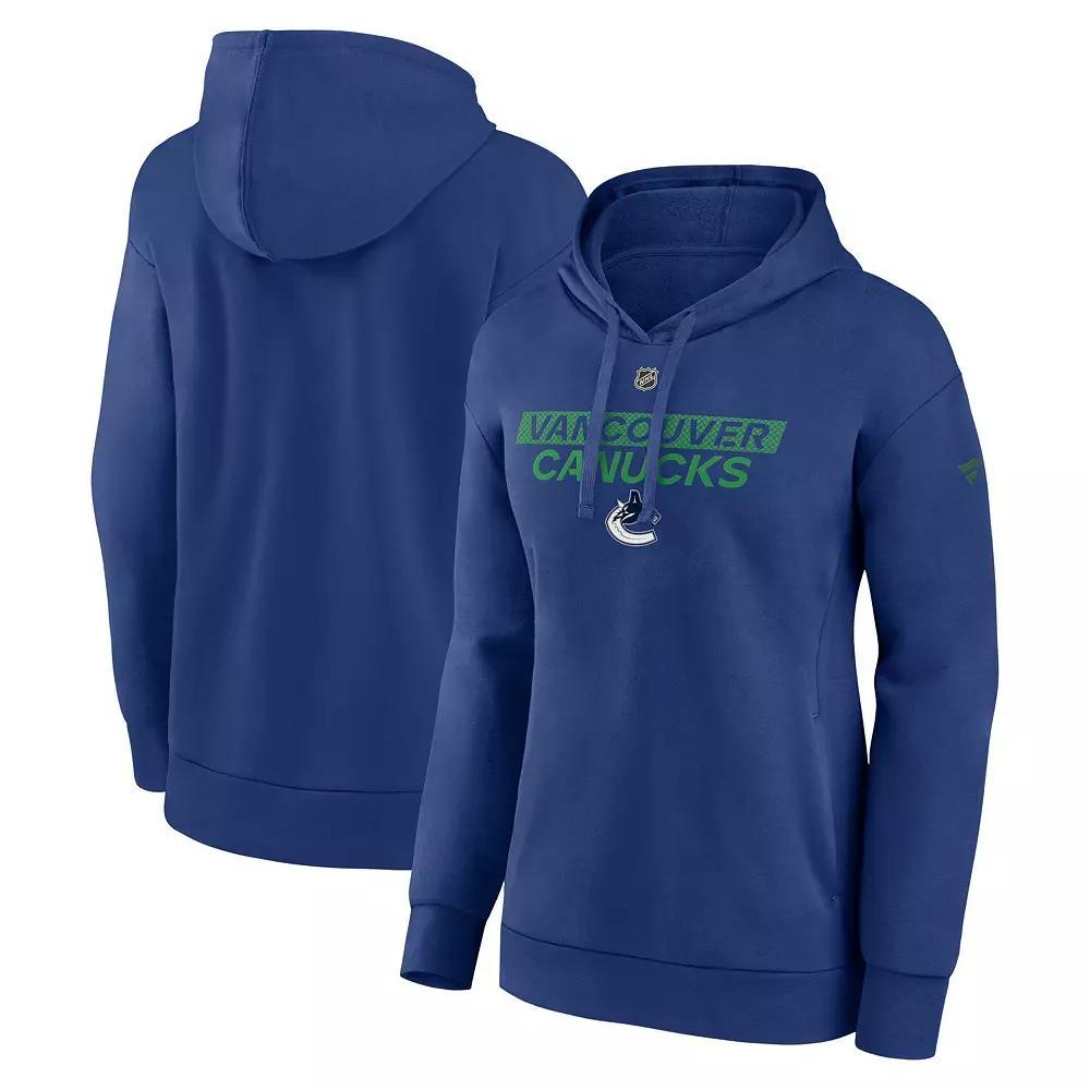 Women's Fanatics Blue Vancouver Canucks Authentic Pro Core Primary Fleece Pullover Hoodie,  Product Image