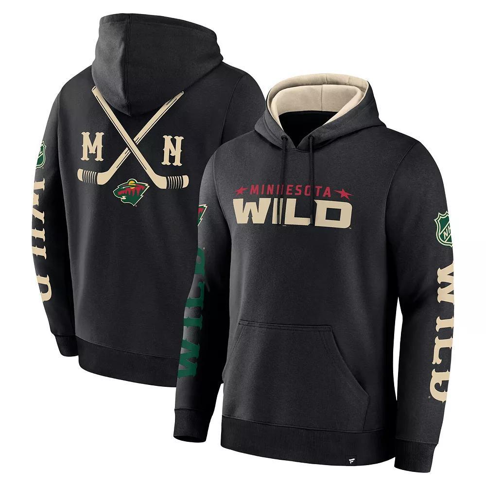 Men's Fanatics Black Minnesota Wild Big City Legacy Fleece Pullover Hoodie, Size: Small Product Image