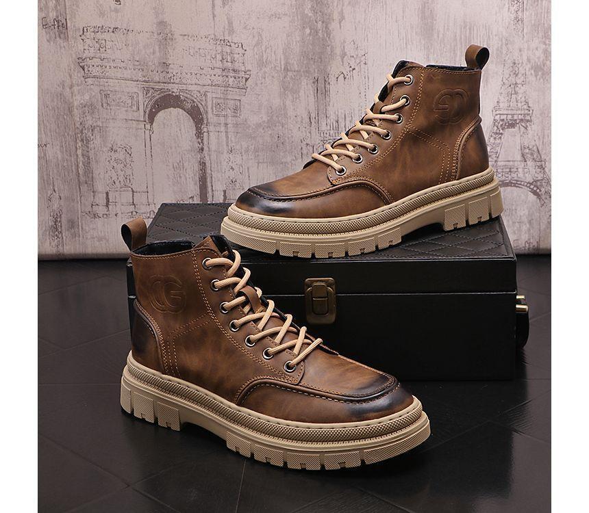 Lace-Up Platform Short Boots Product Image