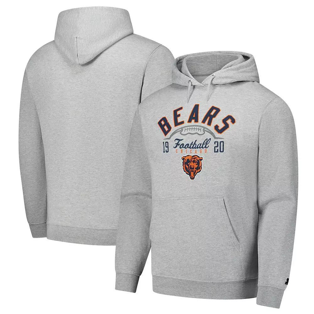 Men's Starter  Heather Gray Chicago Bears Pullover Hoodie, Size: XXL, Grey Product Image