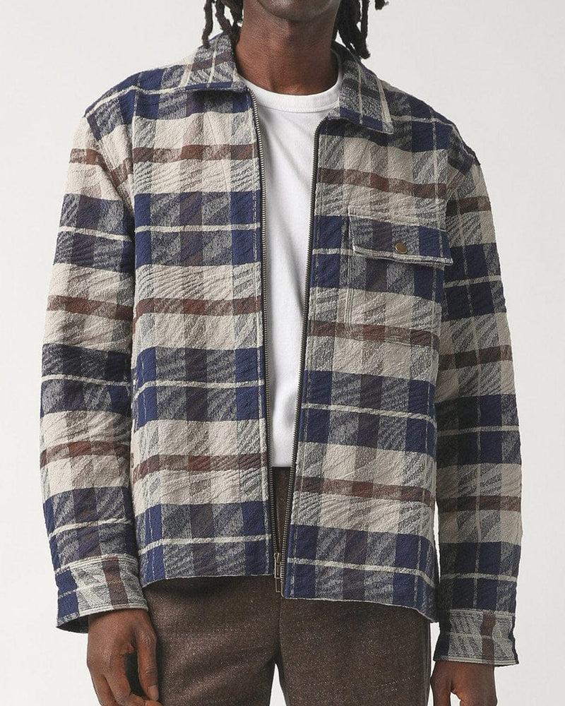 Jacquard Plaid Zip Jacket Product Image