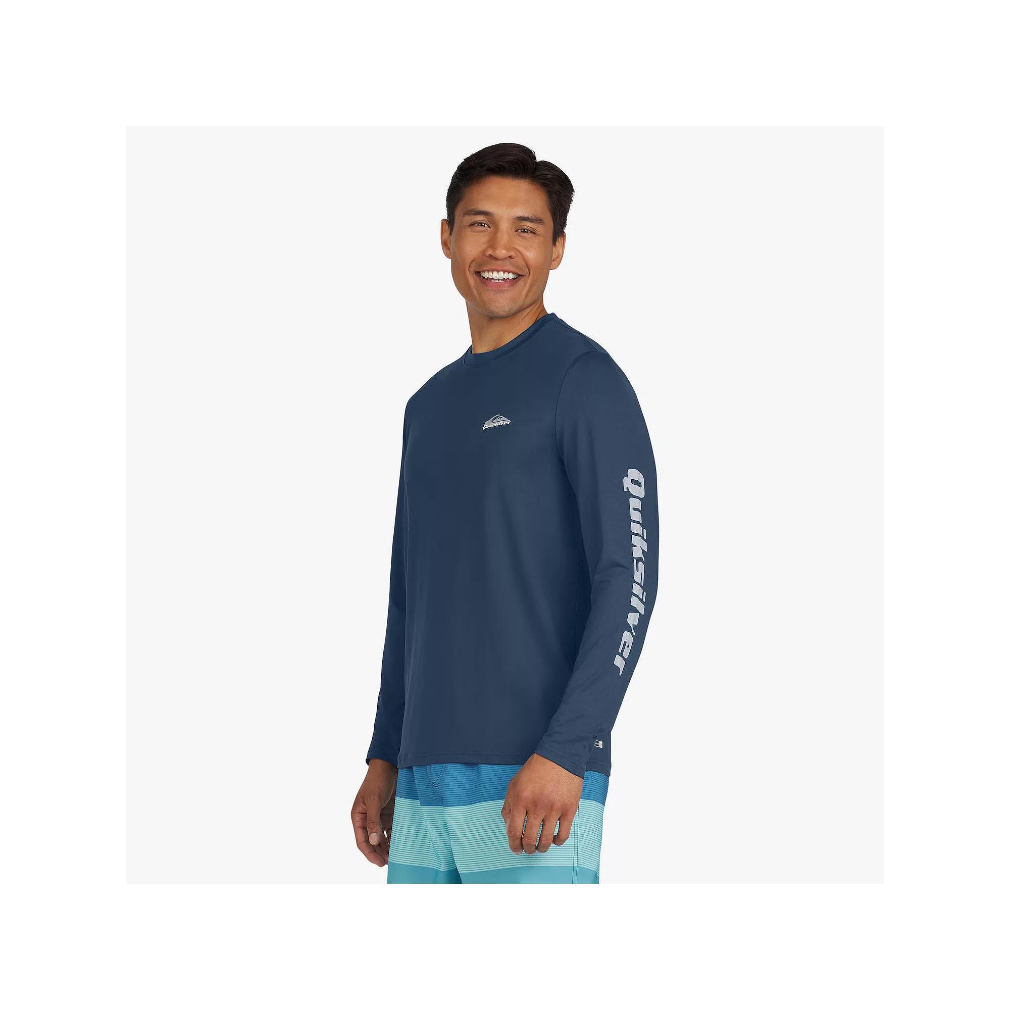 Men's Quiksilver UPF 50 Long Sleeve Surf Tee, Size: Small, Blue Blazer Product Image