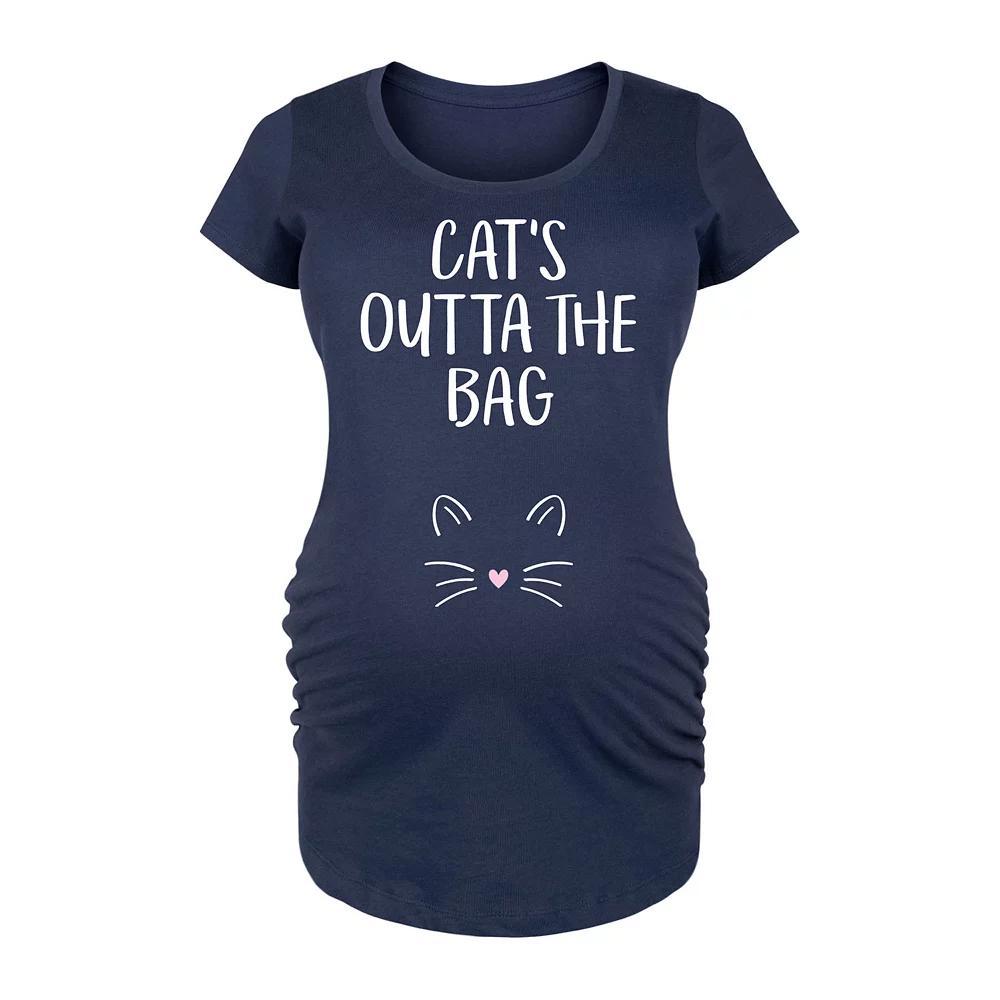 Maternity Cat's Outta The Bag Graphic Tee, Women's, Size: XL-Mat, Blue Product Image