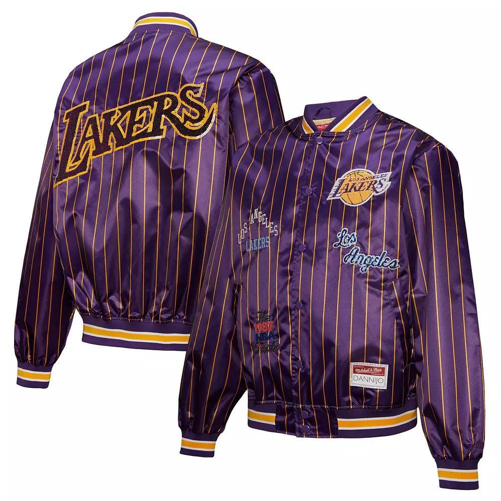 Women's Mitchell & Ness x DANNIJO Purple Los Angeles Lakers Satin Full-Snap Jacket,  Product Image