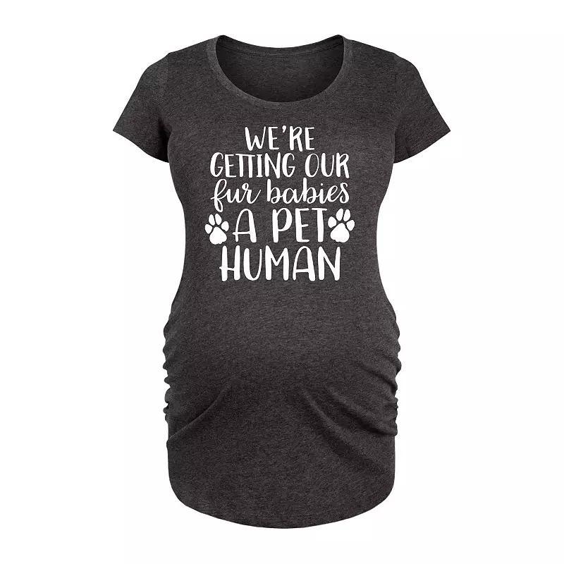 Maternity Fur Babies A Pet Human Graphic Tee, Women's, Size: Large-Mat, Heather Grey Product Image