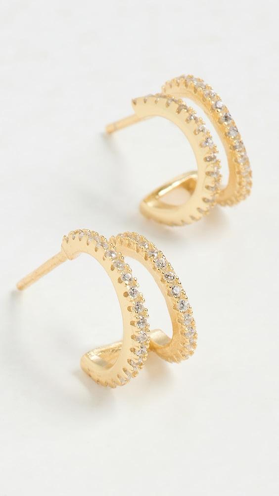 SHASHI Erin Pave Hoops | Shopbop Product Image