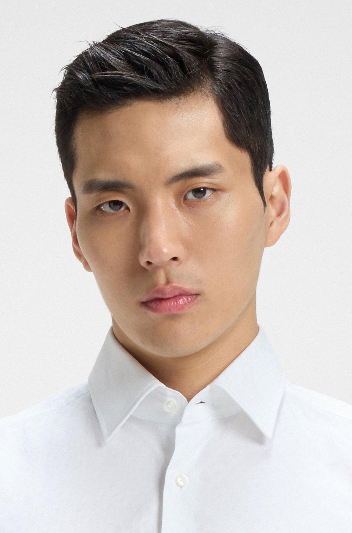 Slim-fit shirt in Italian cotton with jacquard monograms Product Image