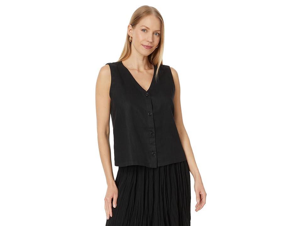 Womens Linen V-Neck Vest Product Image