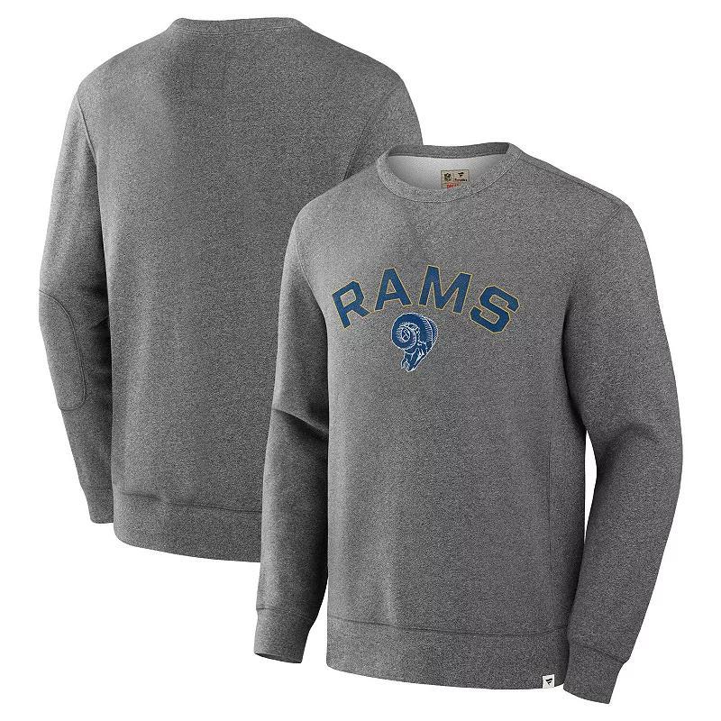 Men's Fanatics Heather Gray Los Angeles Rams Loop Terry Pullover Sweatshirt,  Product Image