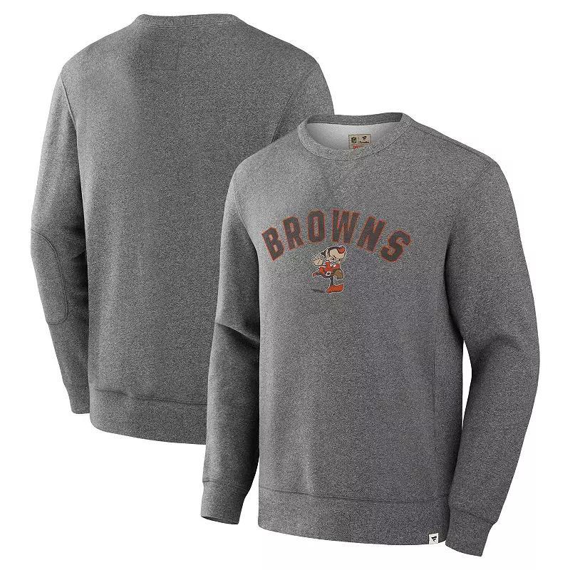 Men's Fanatics Heather Gray New York Jets Loop Terry Pullover Sweatshirt,  Product Image