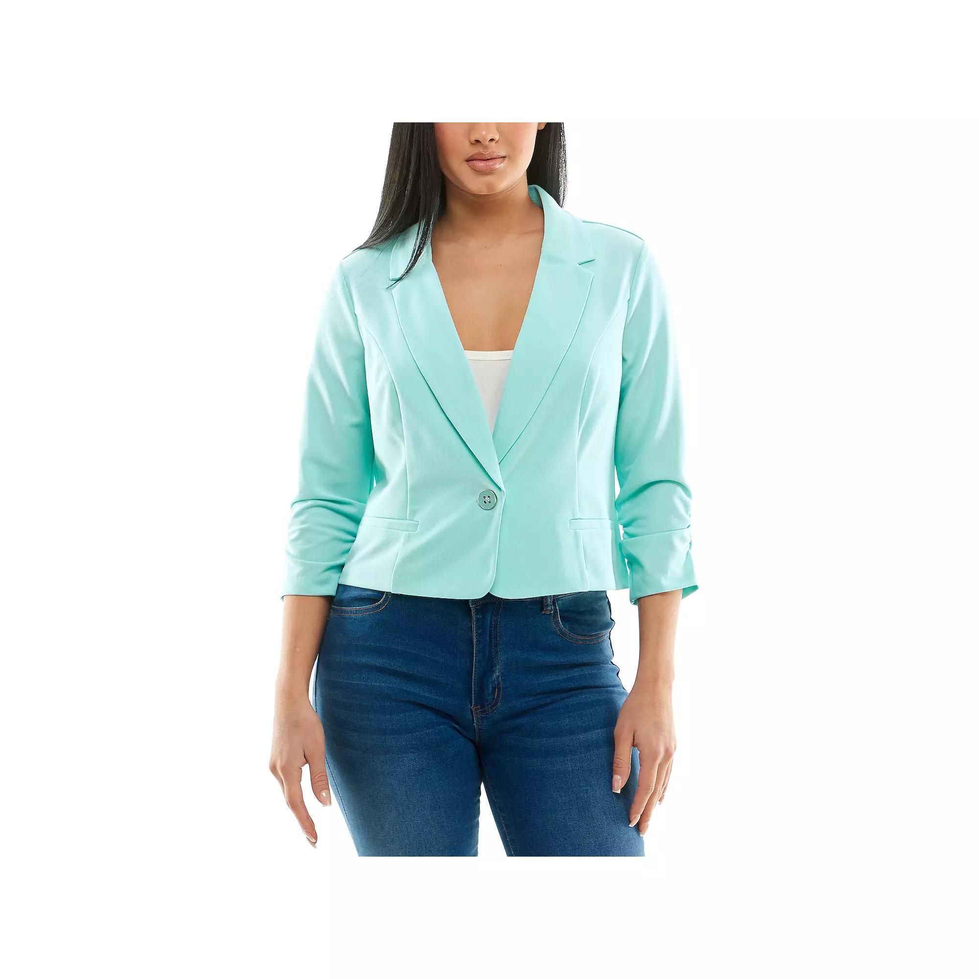 Women's Nina Leonard Button Cropped Blazer,  Product Image