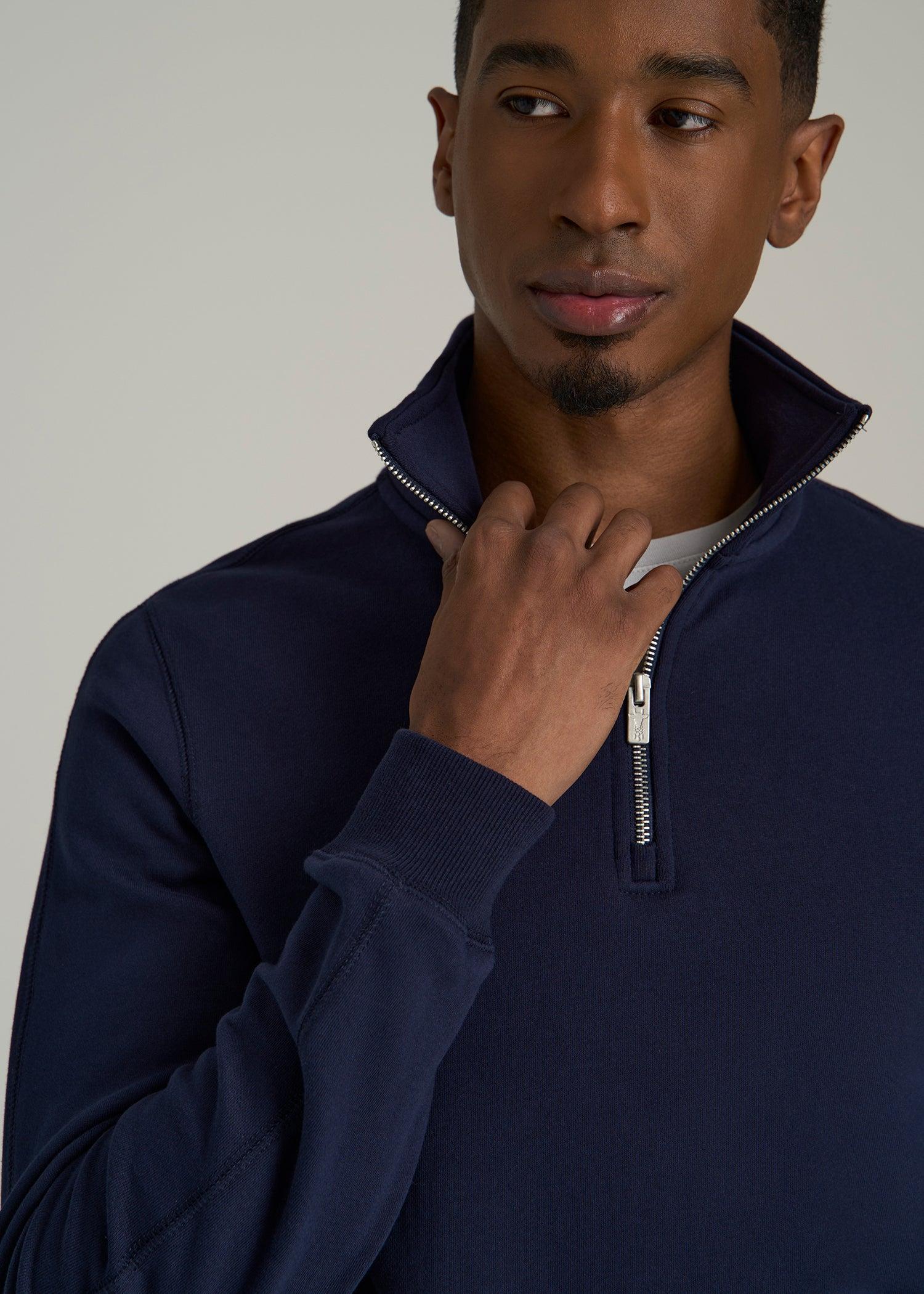 Wearever 2.0 French Terry Quarter-Zip Tall Men's Sweatshirt in Evening Blue Product Image