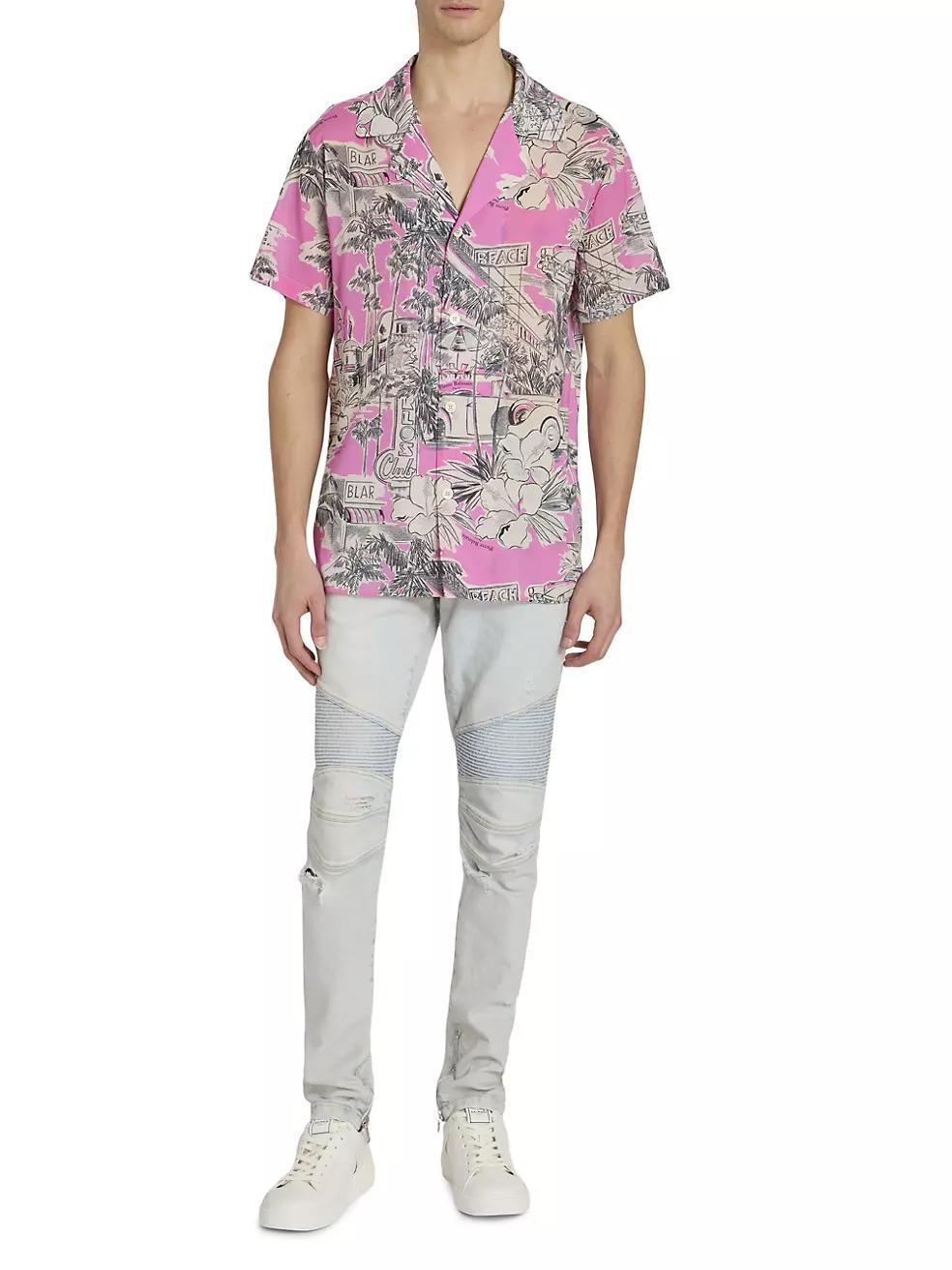 Miami Silk-Blend Camp Shirt Product Image