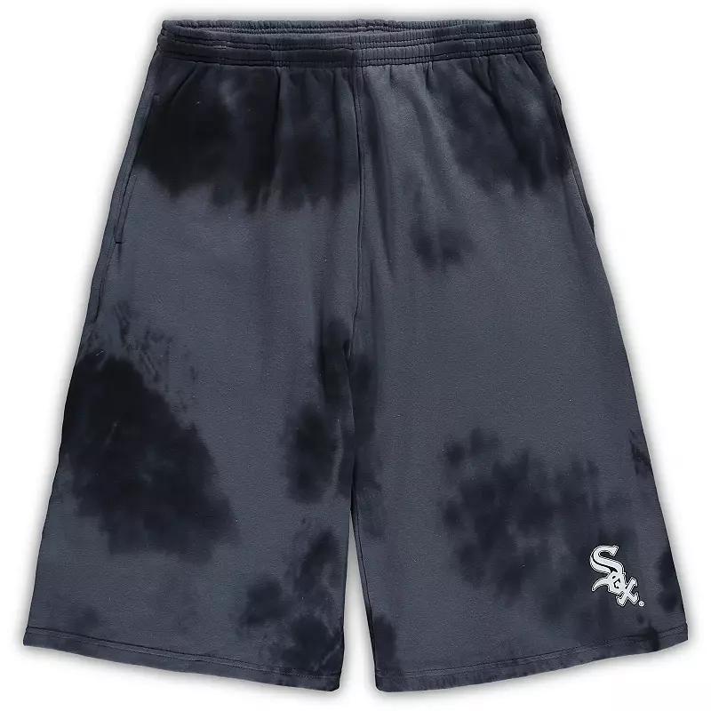 Men's Black Chicago White Sox Big & Tall Tye Dye Fleece Shorts,  Product Image