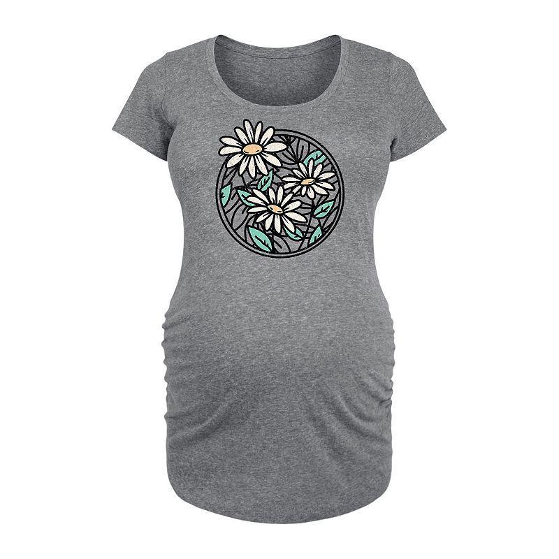 Maternity Wildflower Circle Graphic Tee, Women's, Size: XL-Mat, Grey Gray Product Image