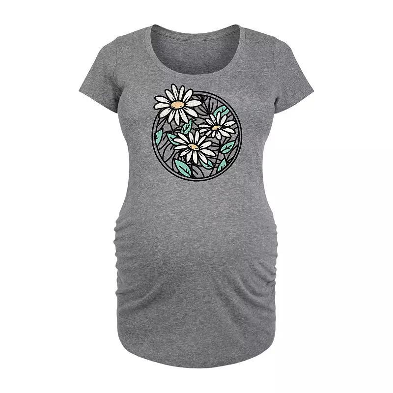 Maternity Wildflower Circle Graphic Tee, Women's, Size: XL-Mat, Grey Gray Product Image